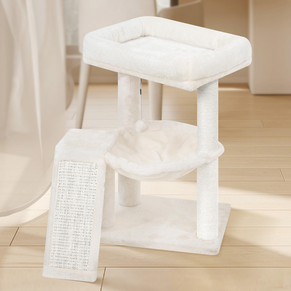 YOUPETSER cat tree cozy hammock in beige for naps