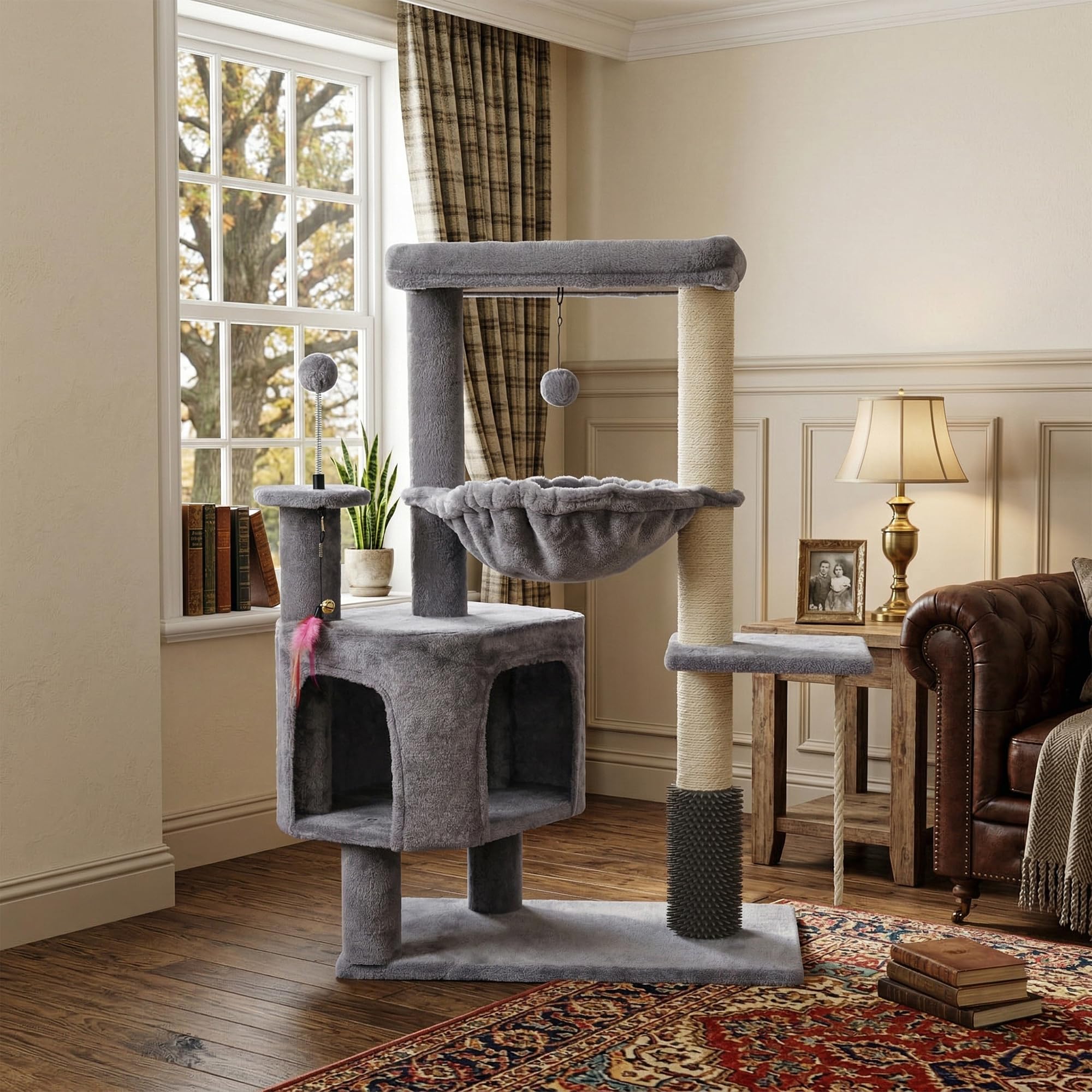 YOUPETSER cat tree compact design fits small living spaces.
