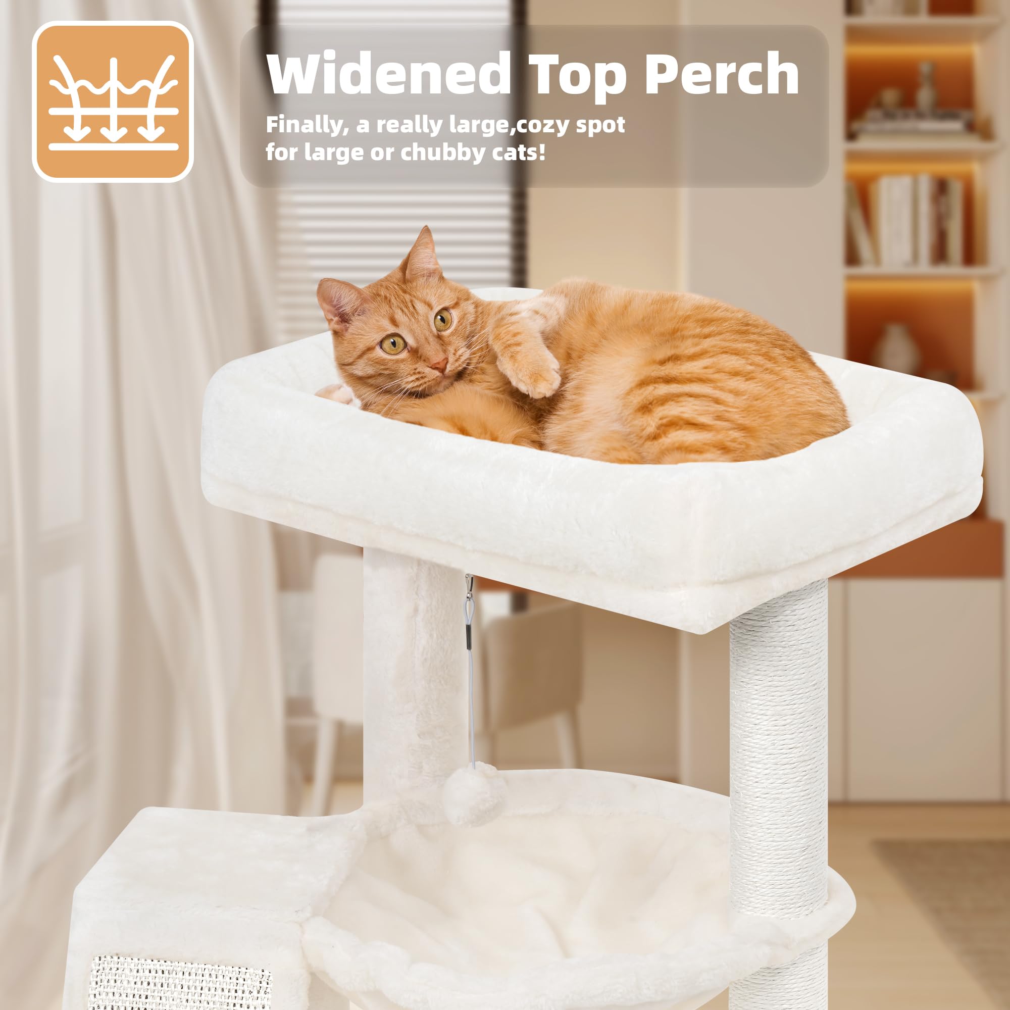 YOUPETSER cat tree with interactive toys in beige