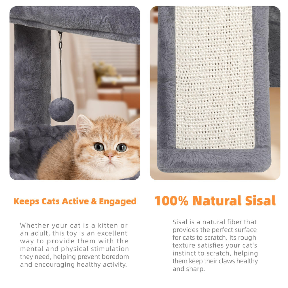 YOUPETSER space-saving cat tree fits small rooms without clutter.