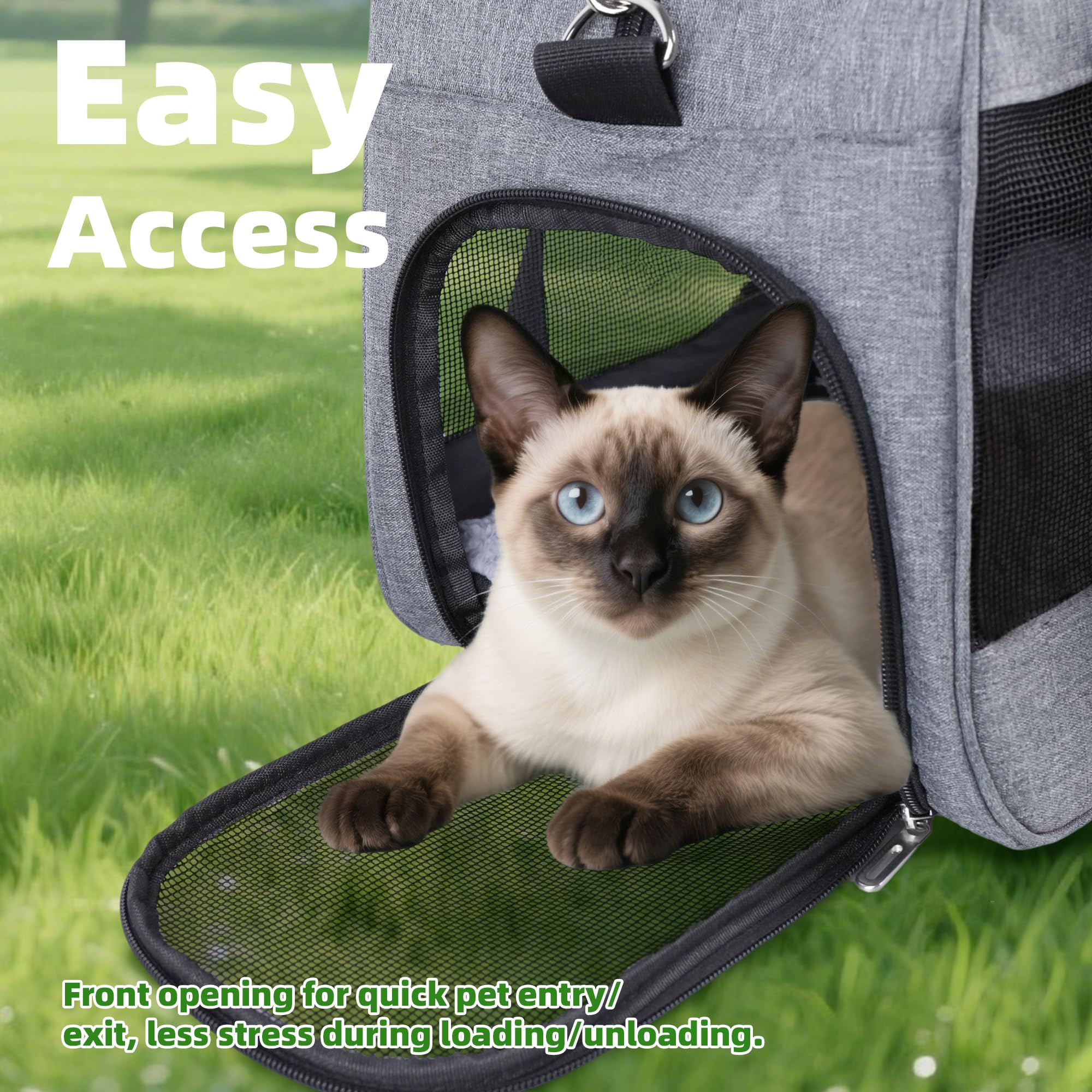 YOUPETSER cat carrier easy clean removable mat for hygiene
