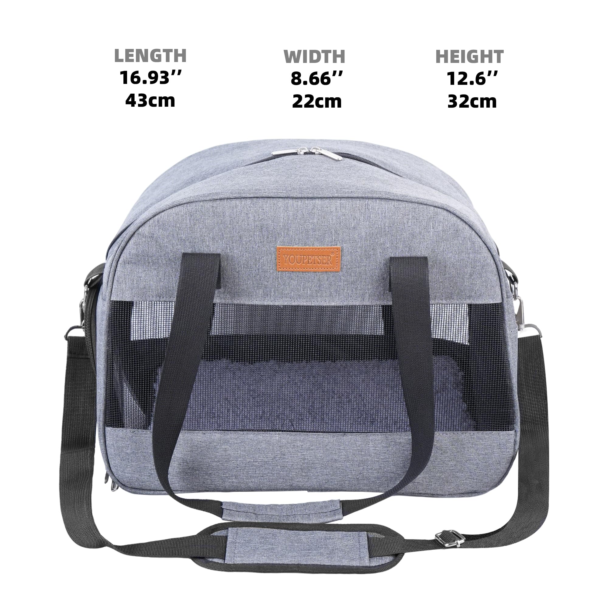 YOUPETSER cat carrier triple mesh ventilation for open airflow