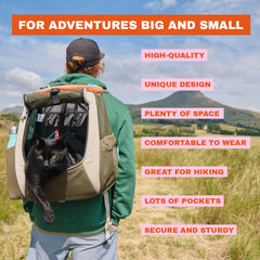 Your Cat Backpack Navigator ergonomic straps offer comfortable, hands-free carrying