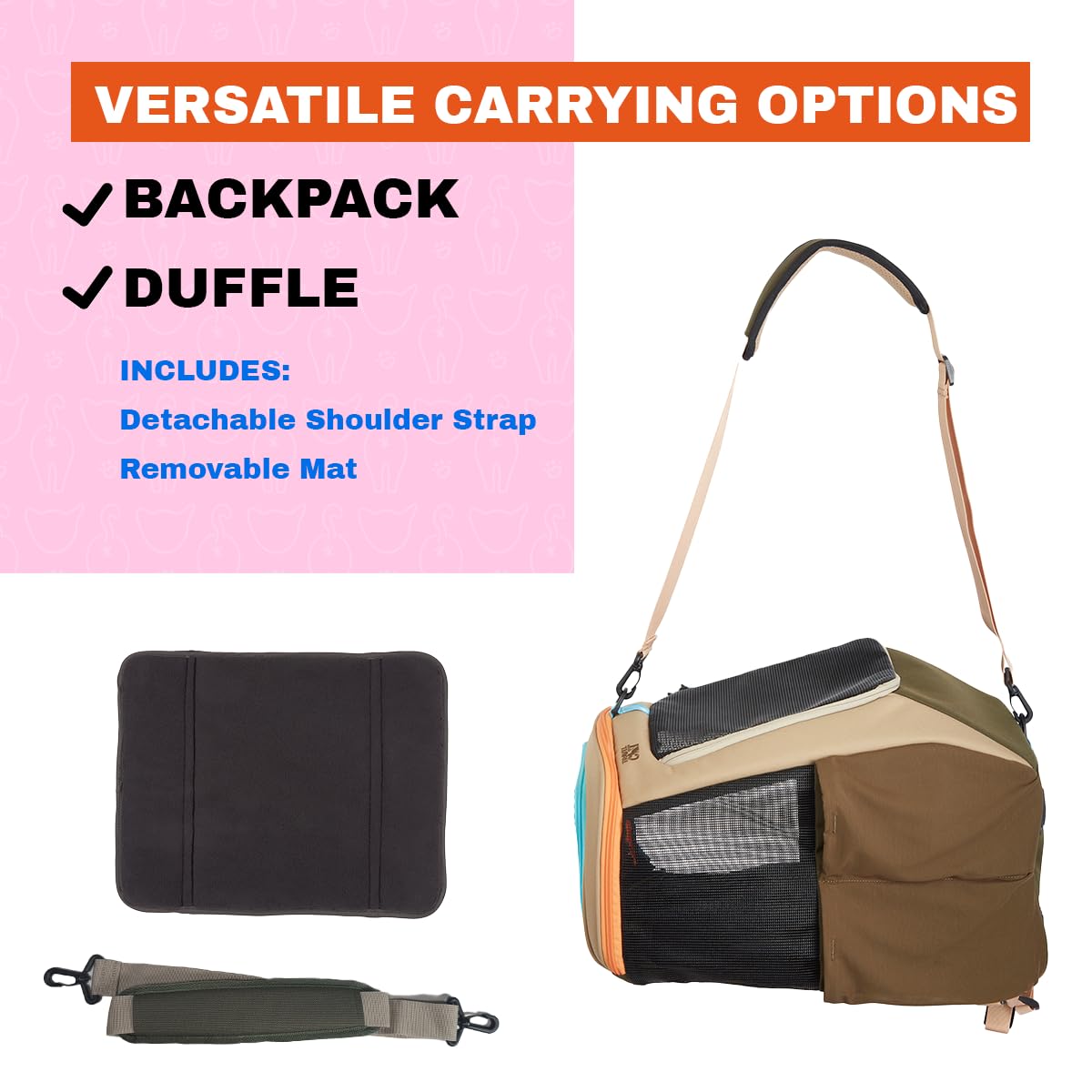 Your Cat Backpack Navigator ventilated mesh highlighting superior airflow during travel