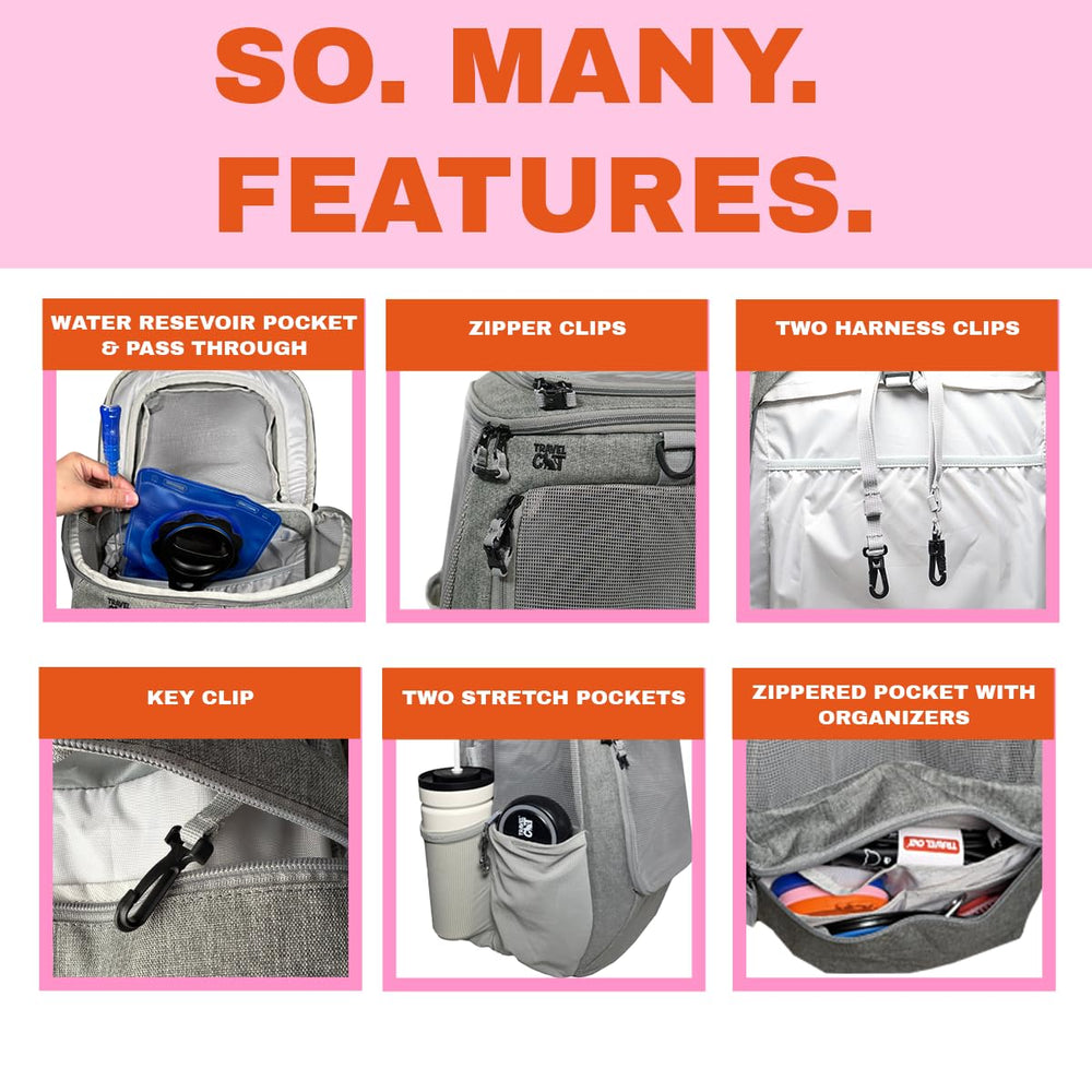 Your Cat Backpack Travel Cat Navigator bag adjustable interior clips for multiple cats.