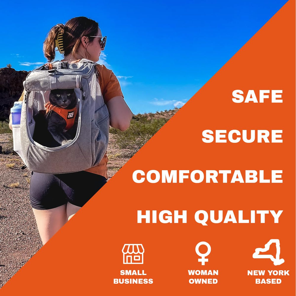 Your Cat Backpack Travel Cat Navigator bag durable materials withstand playful pets.