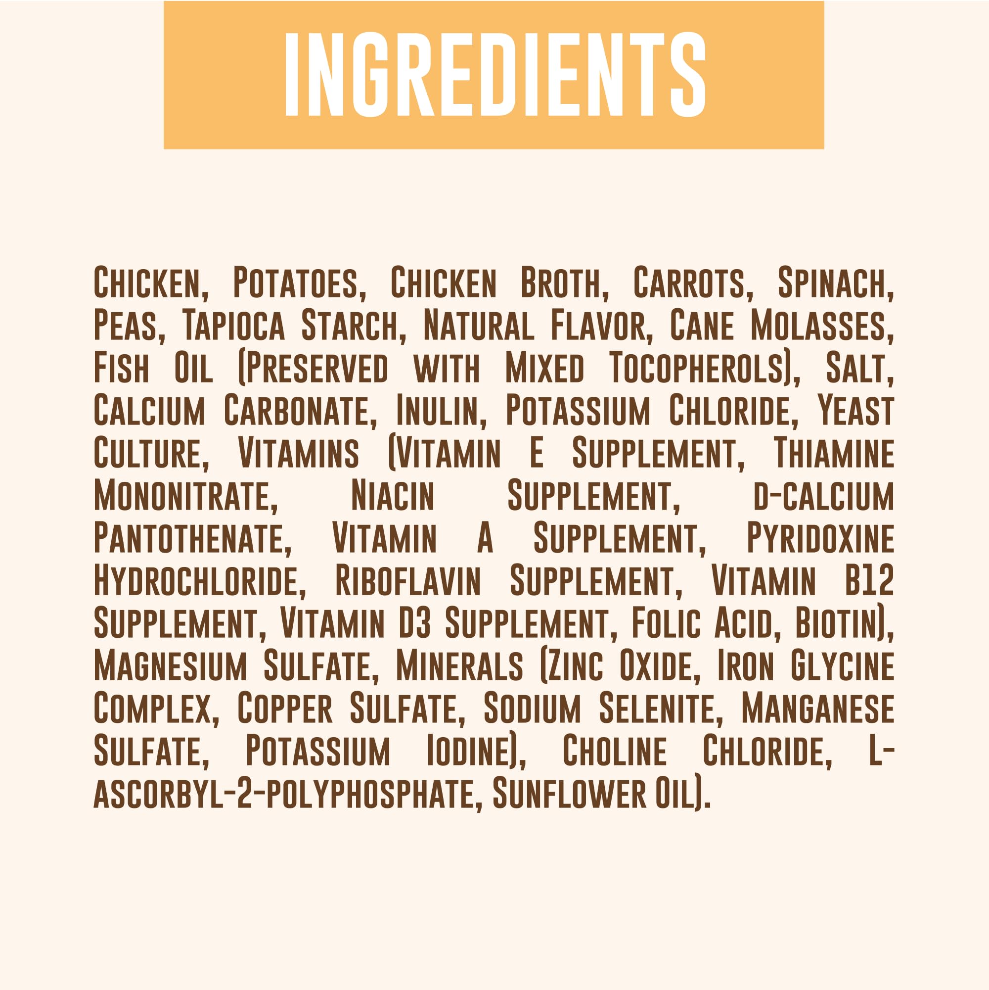 Your Pet's Kitchen wet dog food cups chicken pot pie first ingredient supports healthy muscles.