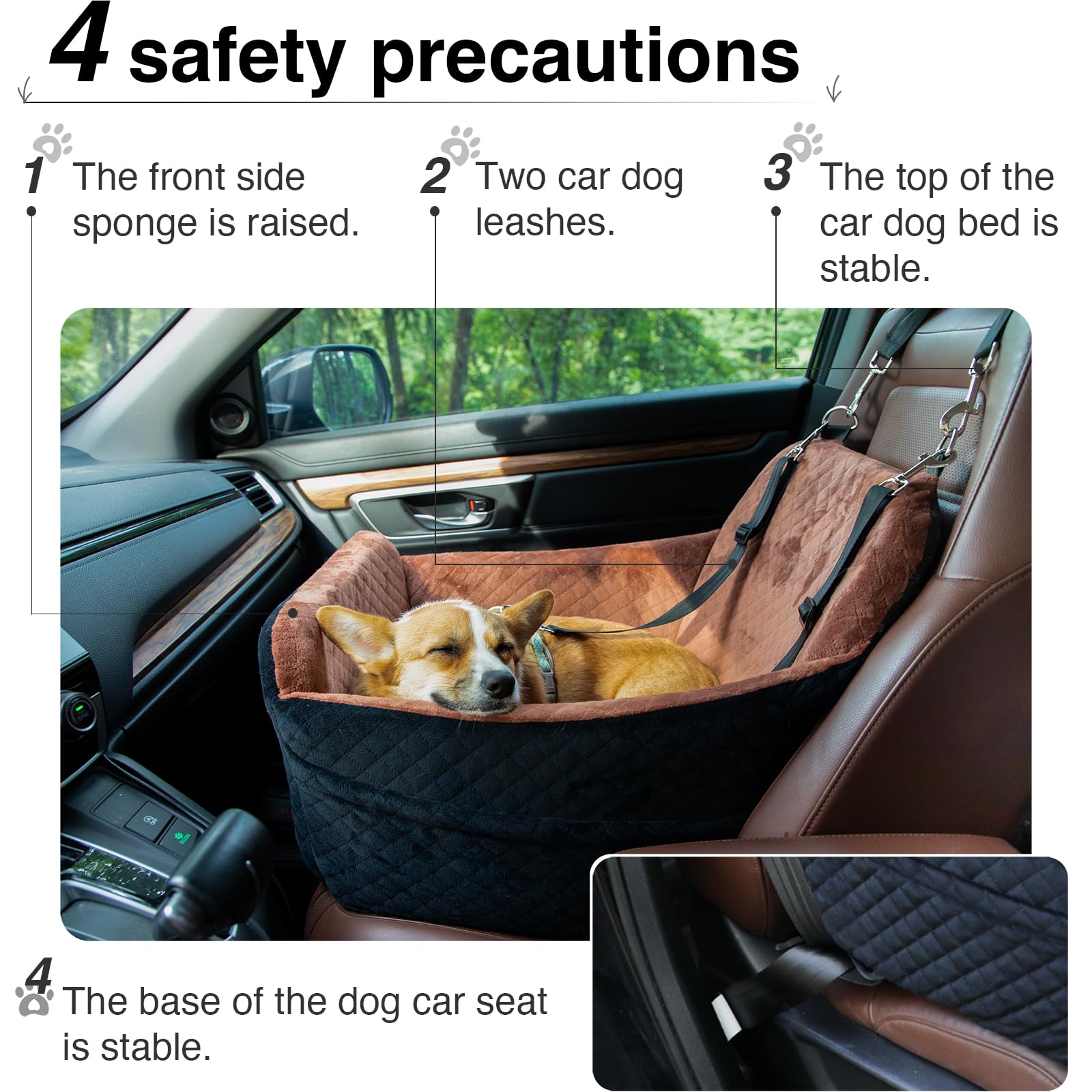 YOUVEE Dog Car Seat detachable-washable cover makes cleaning quick and easy