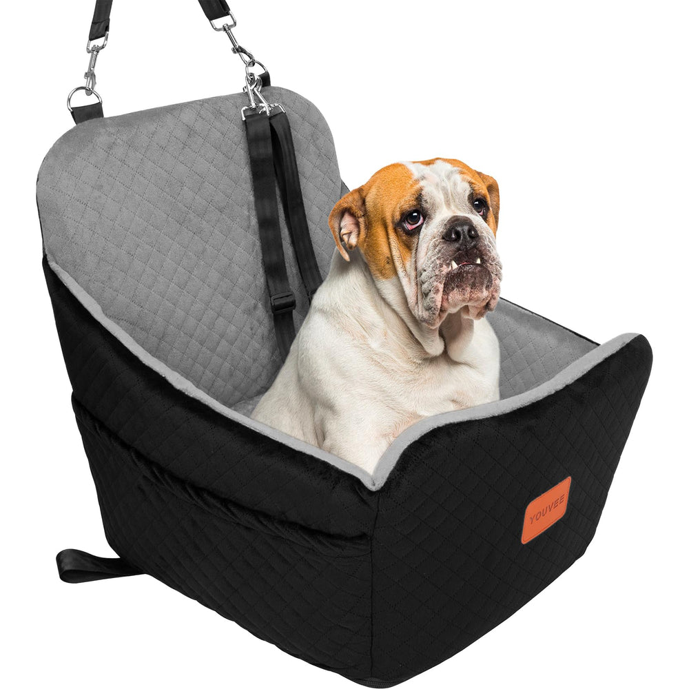 YOUVEE Dog Car Seat front view, a compact booster for safer car trips