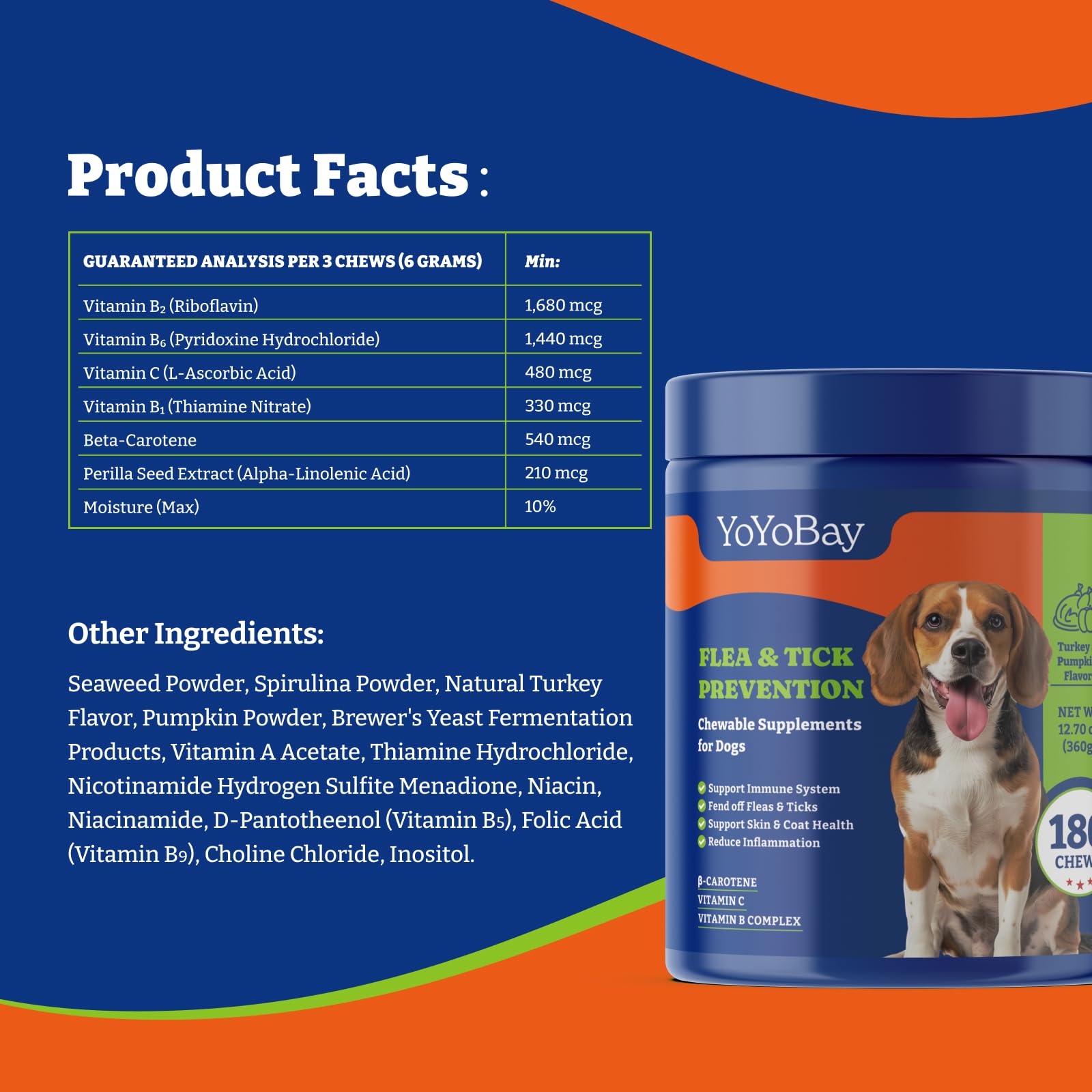 YoYoBay front label and package highlight natural defense and coat health