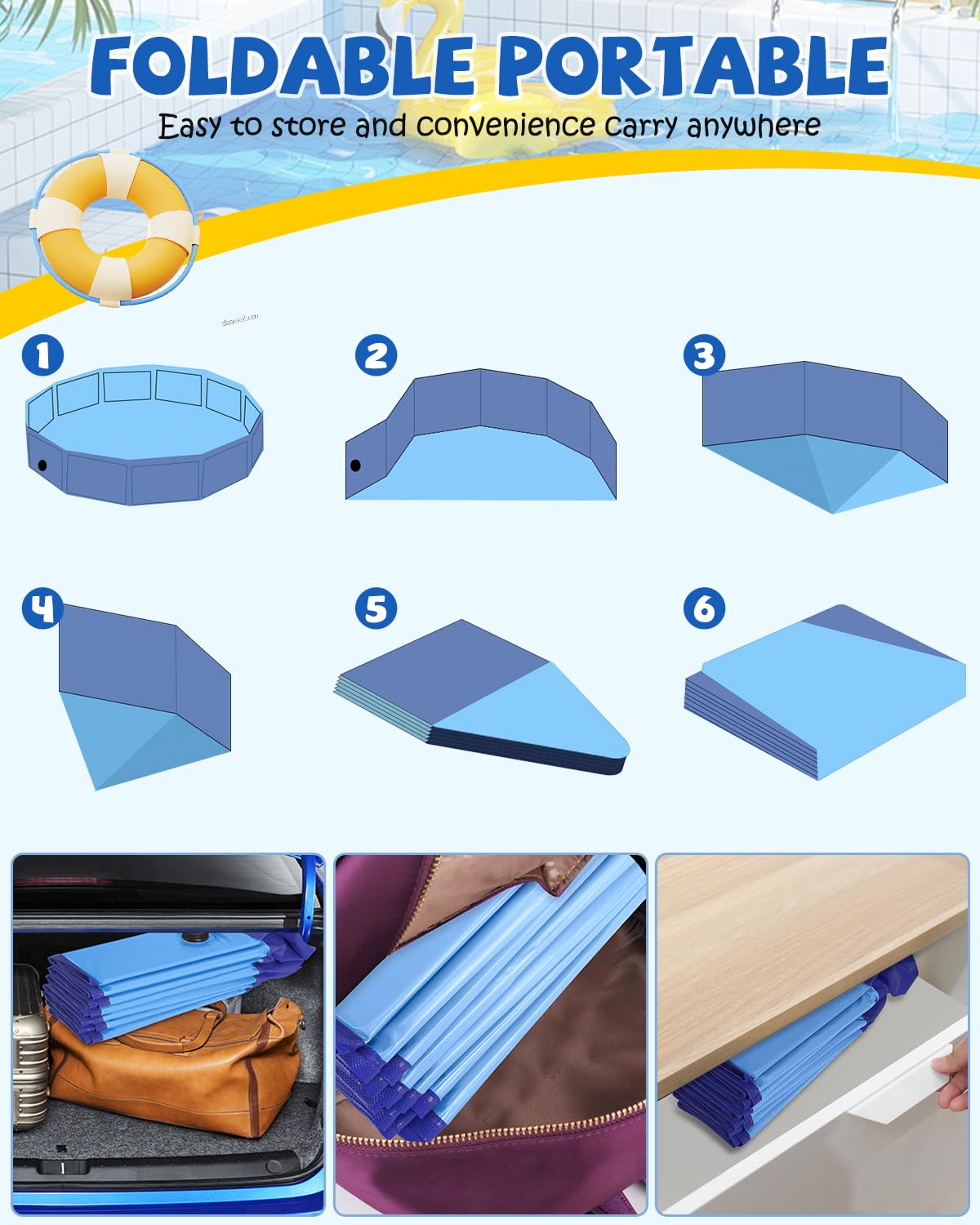YSJILIDE backyard-friendly pool designed for cooling and bathing pets