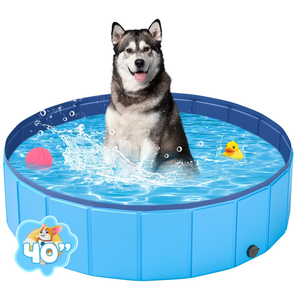 YSJILIDE dog pool collapsible blue for easy storage and travel