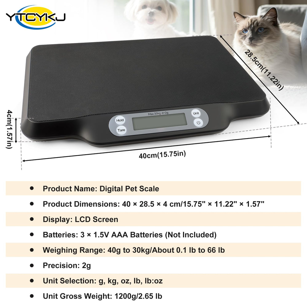 YTCYKJ digital pet scale LED display clearly shows the weight reading.
