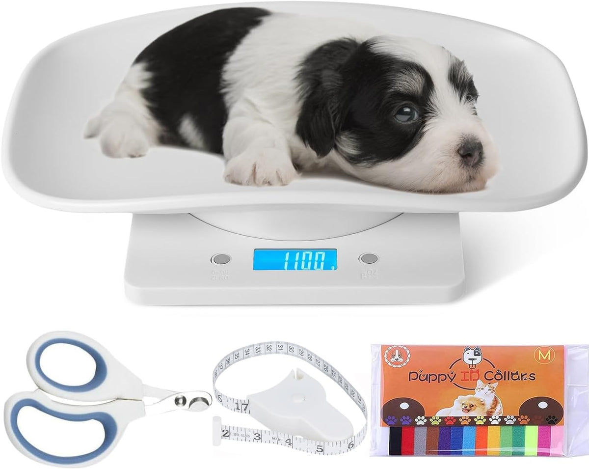 YTCYKJ digital pet scale with 11.4-inch tray for newborn pets.