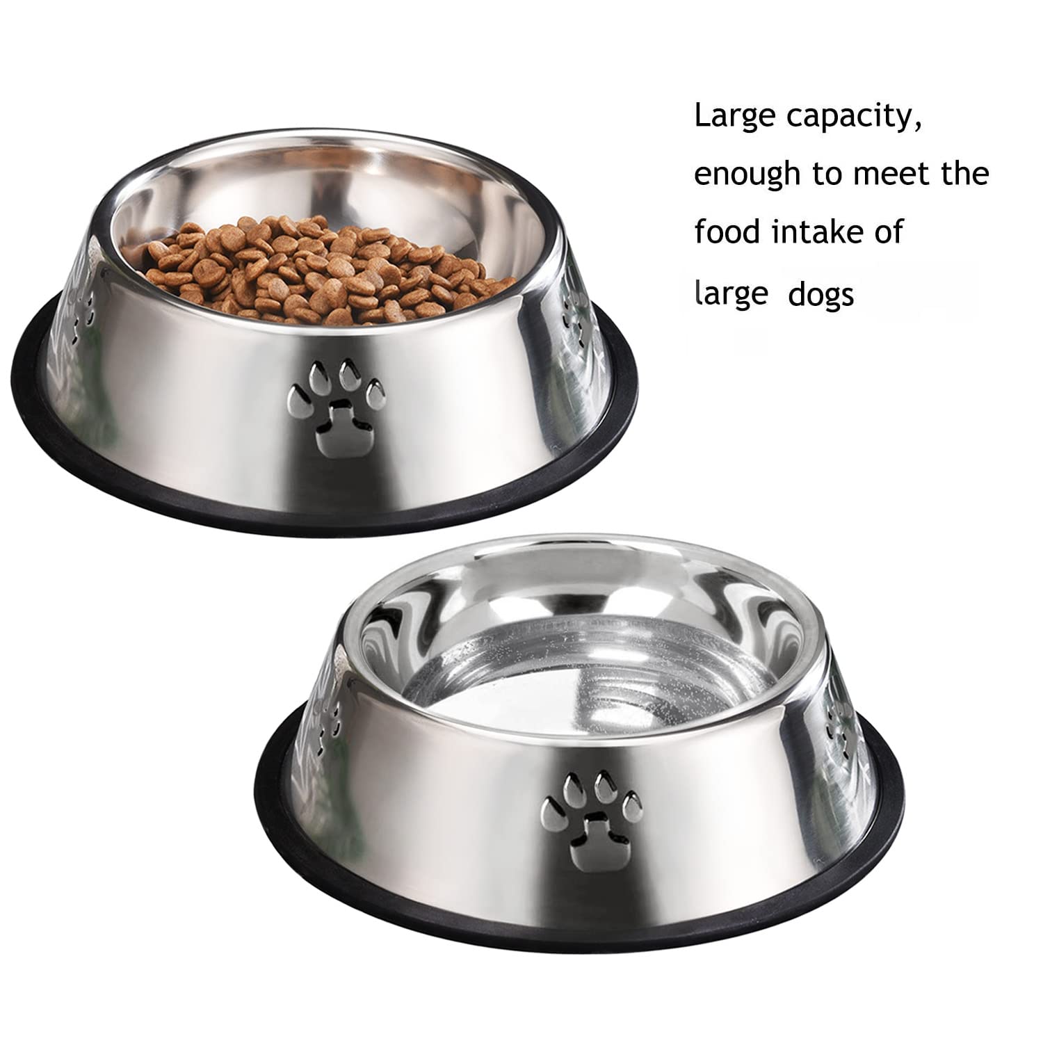 YUDANSI rust-resistant stainless steel dog bowl is easy to clean and dishwasher safe.