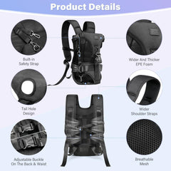 Adjustable leg and tail holes in YUDODO carrier provide a snug fit for small pets