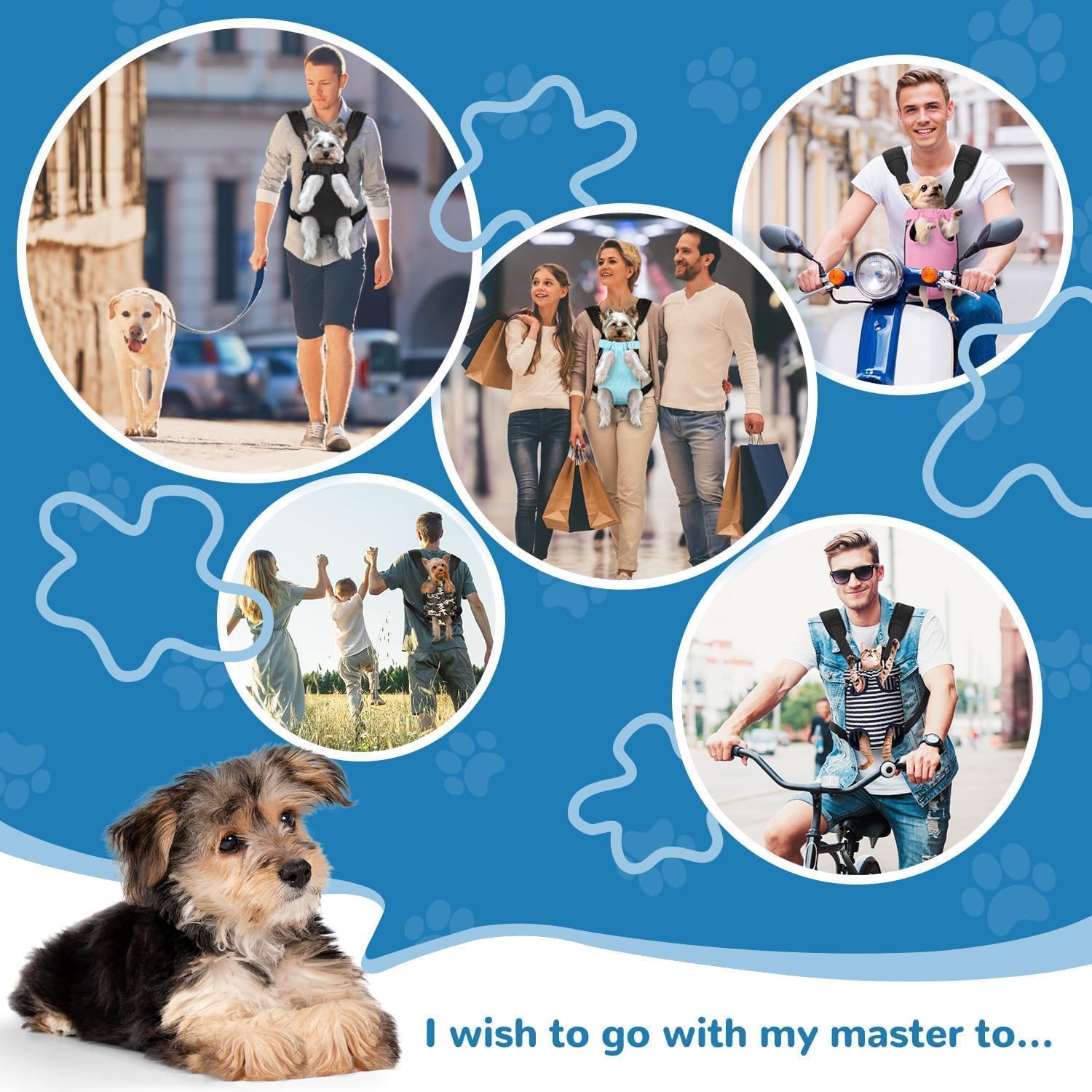YUDODO dog front carrier strap adjustments provide a flexible, comfortable fit.