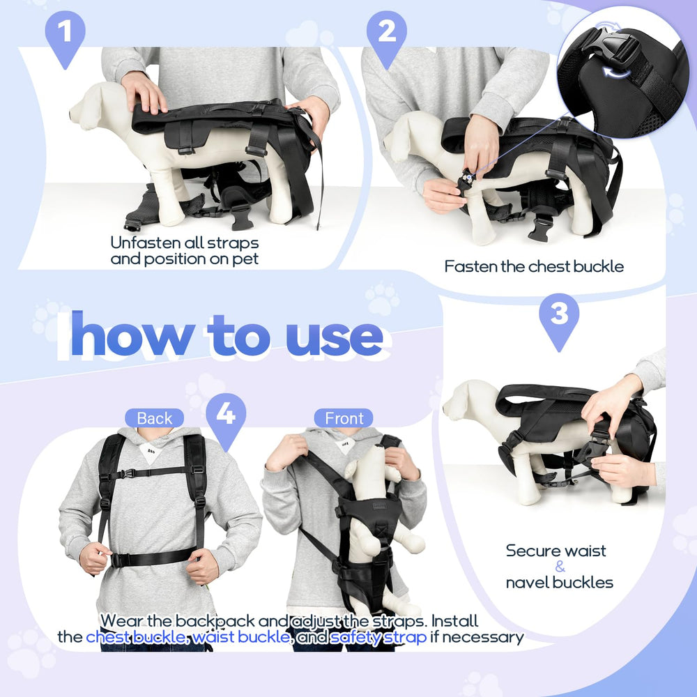 Multiple adjustment points on YUDODO carrier ensure customizable comfort for you and pet