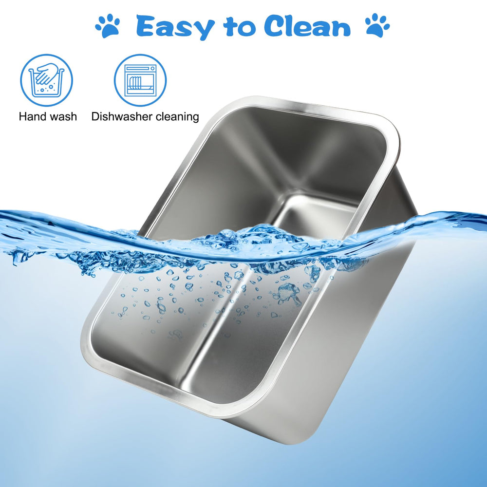 YUEPET 3 Gallons stainless steel bowl rounded corners help prevent injuries.