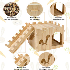 YUEPET bunny hideout two levels provides a private retreat for rabbits