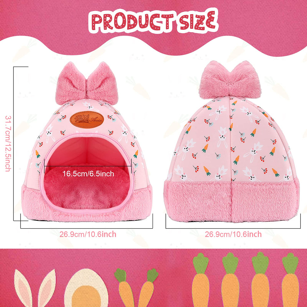 YUEPET Carrot-pattern Bunny Bed with inviting entrance and cute design