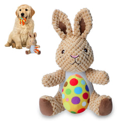 YUEPET Easter Bunny dog toy with embroidered rabbit detail for durable play