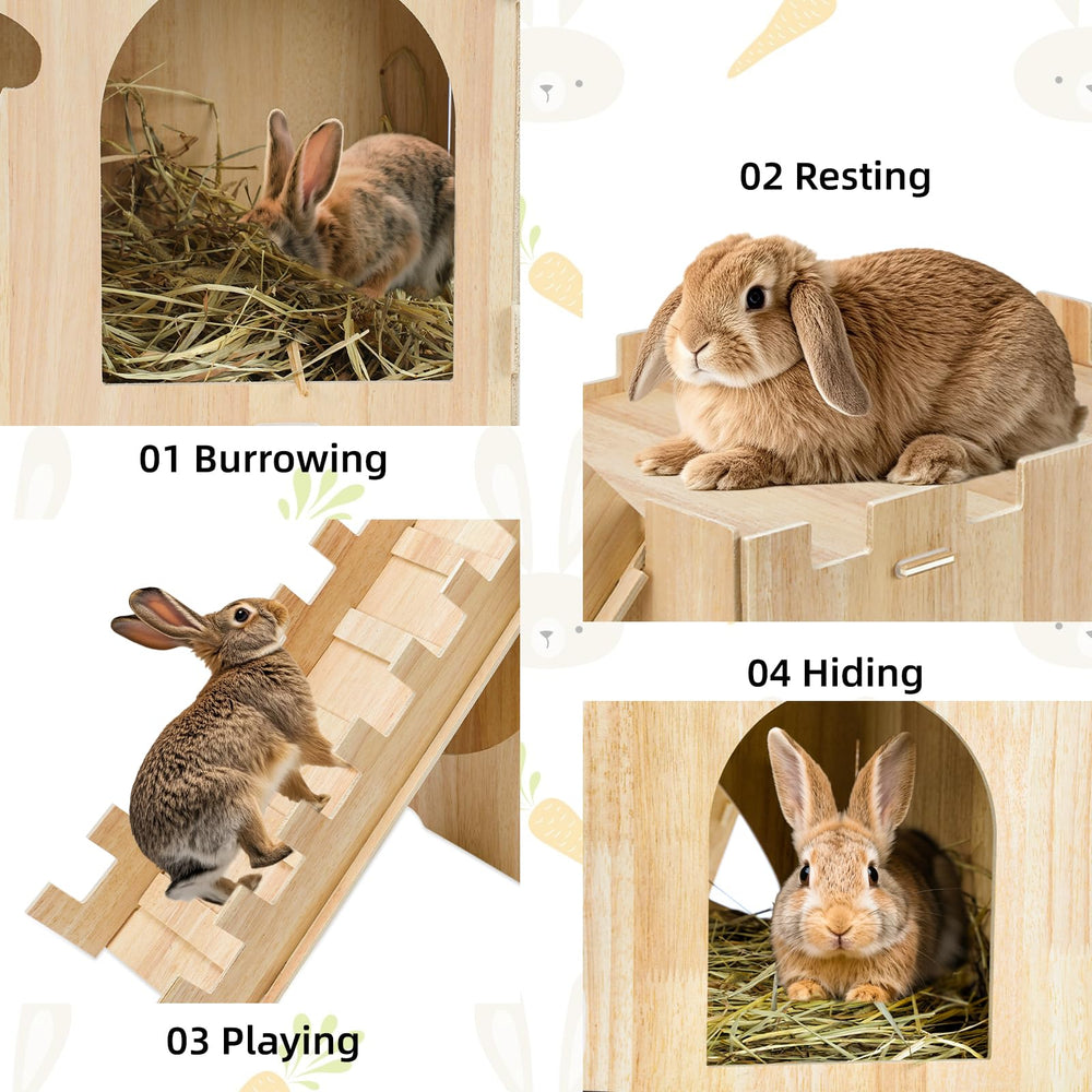 YUEPET indoor outdoor habitat supports multiple small pets including rabbits