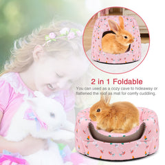 YUEPET large bunny bed measures 13x13x11 inches.