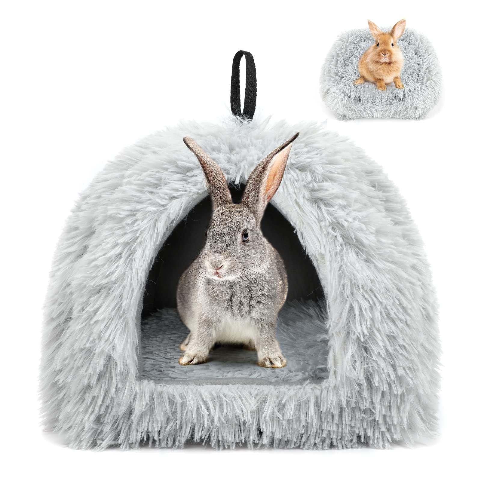 YUEPET rabbit bed warm house front view, cozy hideout for small pets