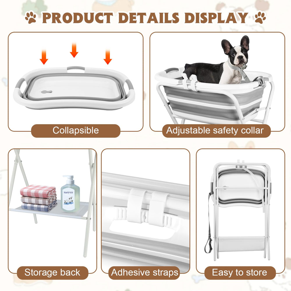 YUEPET safety collar holds pet in place during bath