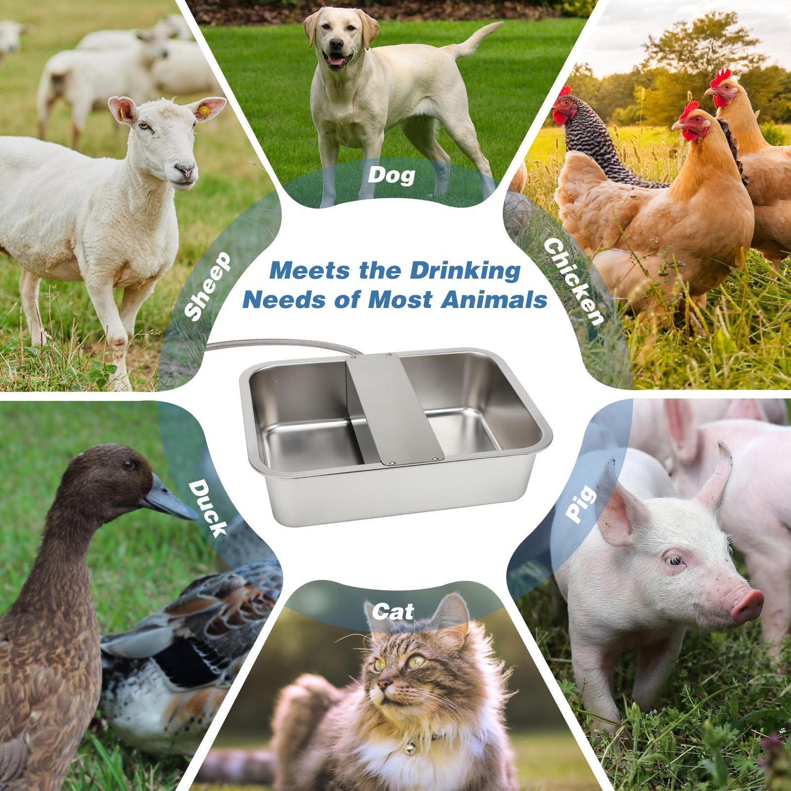 YUEPET safety hygiene stainless steel surface for clean drinking water.