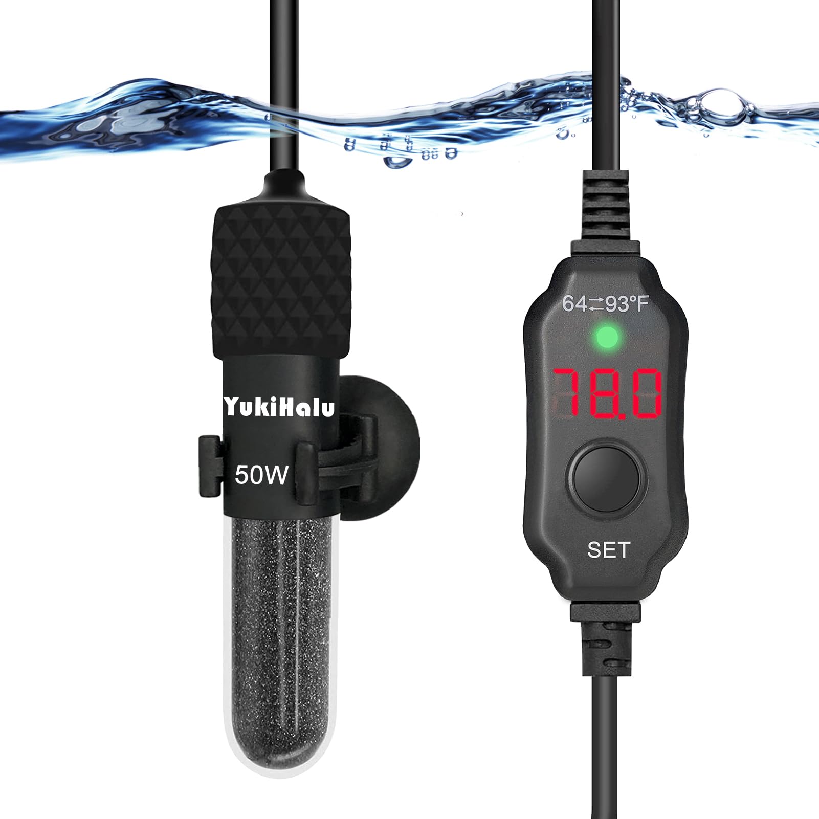 YukiHalu 50W mini heater with external controller for precise tank warmth
