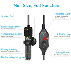 Compact heater installed inside freshwater or saltwater tank