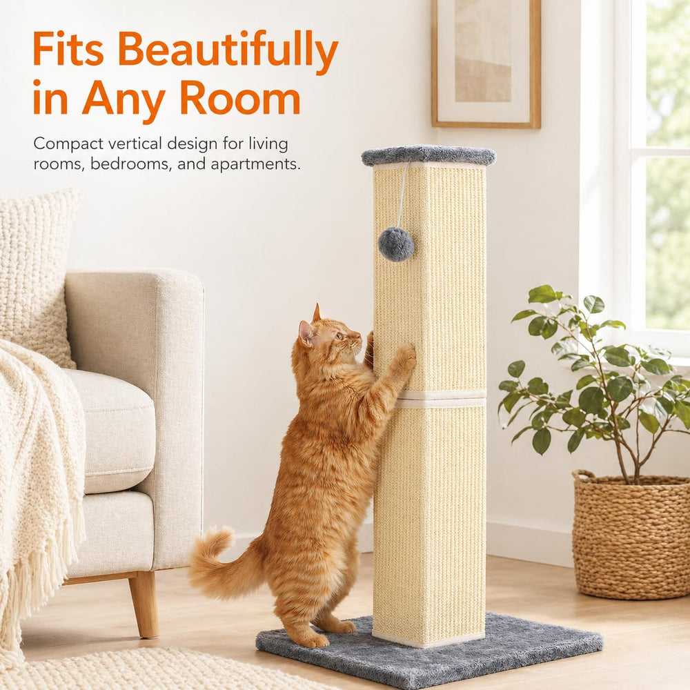 YULOYI cat climbing the post demonstrates a dedicated play zone.