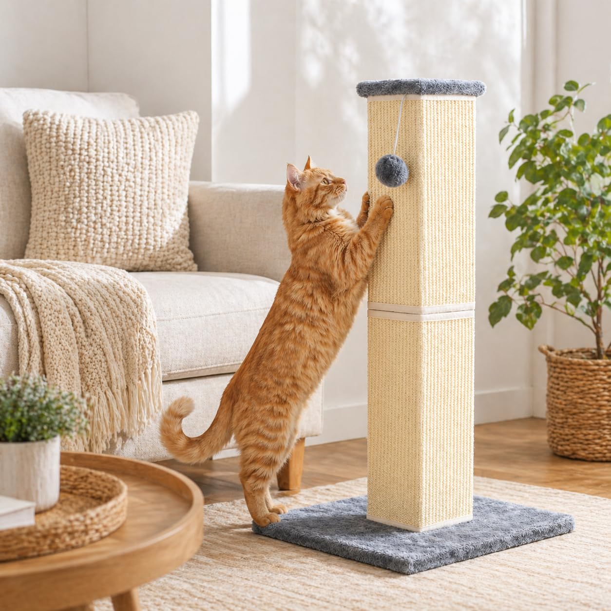YULOYI furniture protection by redirecting scratching from sofas to post.