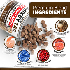 YUMA'S dog mushroom chews aid digestion and coat health