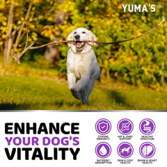 YUMA'S label shows glucosamine and joint support information