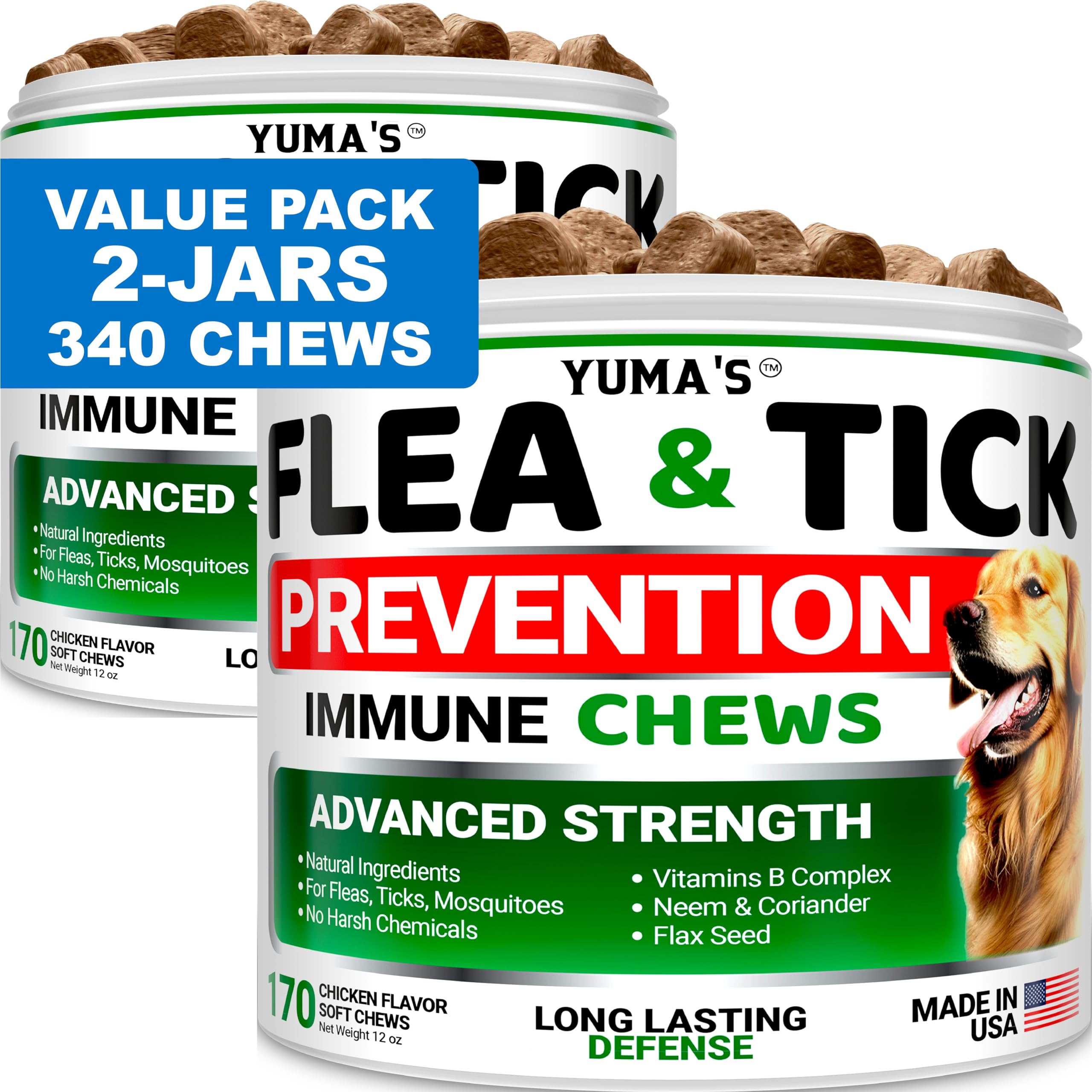 YUMA'S flea-tick chews daily-dosing for consistent pest defense.
