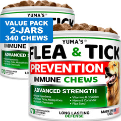 YUMA'S flea-tick chews daily-dosing for consistent pest defense.