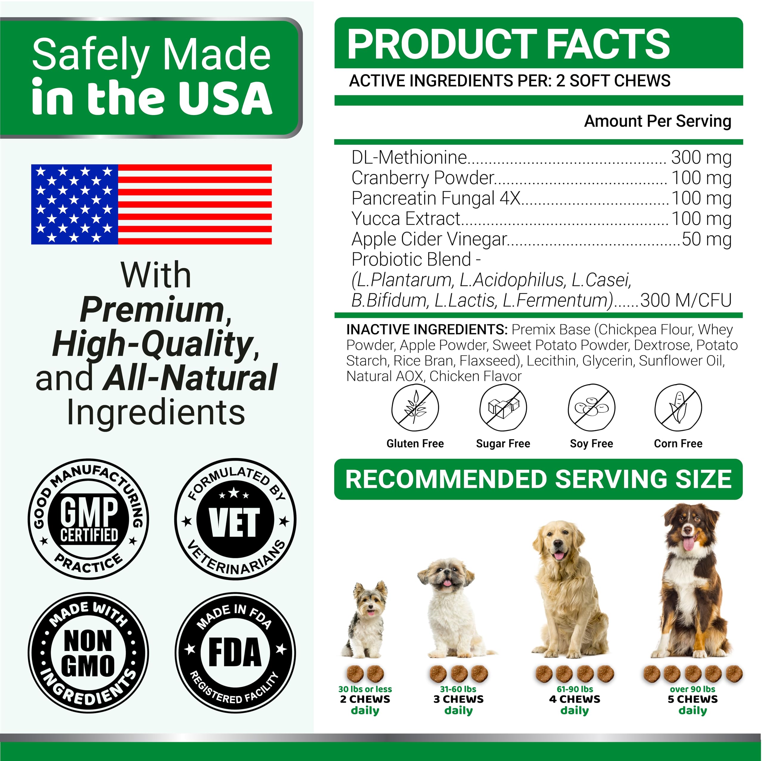 YUMA'S 170 chews package with probiotic ingredients