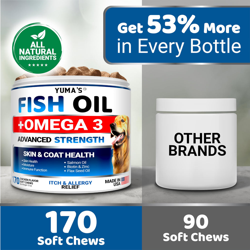 YUMA'S omega-3 chews in hand for easy daily use.