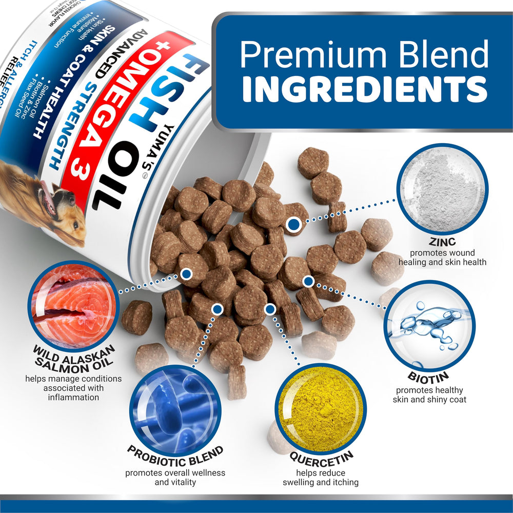 YUMA'S Omega-3 dog chews help achieve a shiny, vibrant coat.