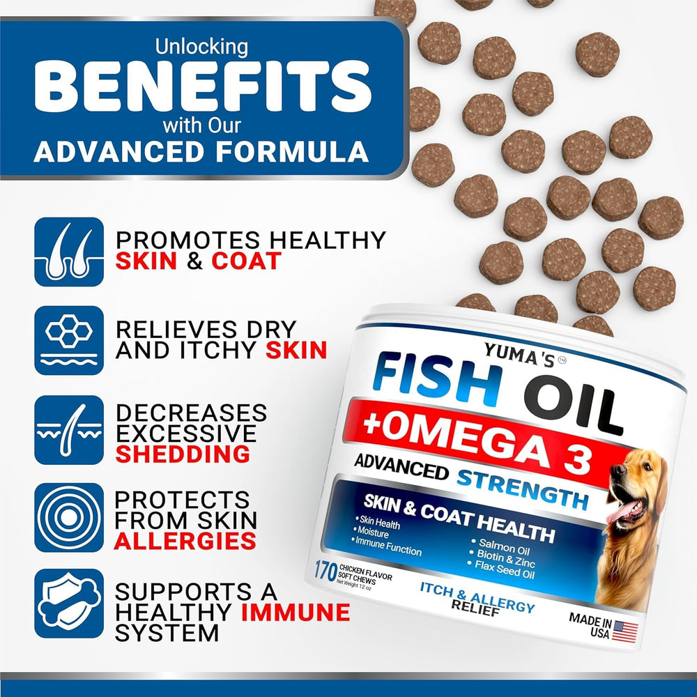 YUMA'S Omega-3 dog chews deliver a softer coat with nourishing oils.