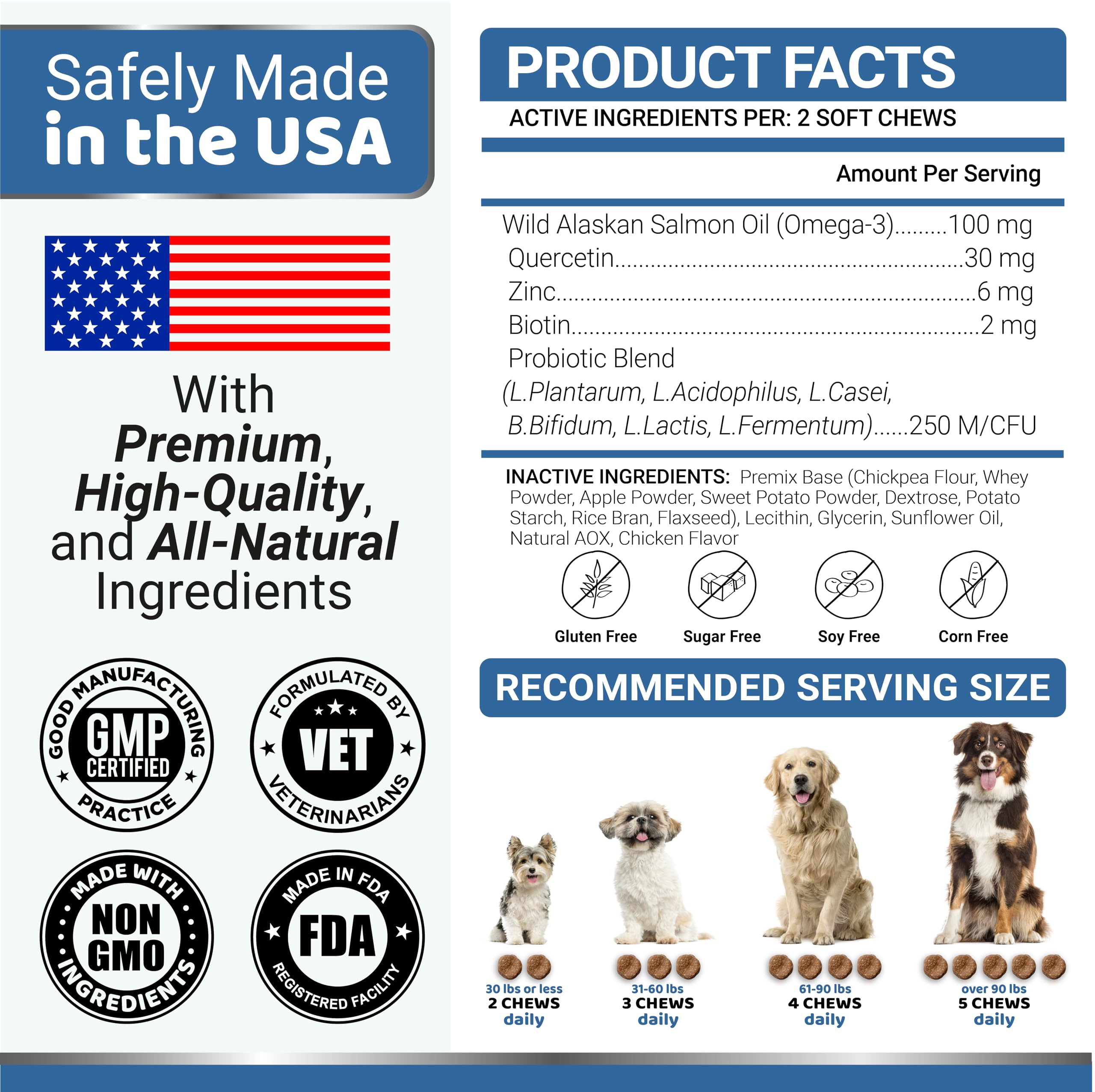 YUMA'S omega-3 dog supplement on shelf highlights USA-made quality.
