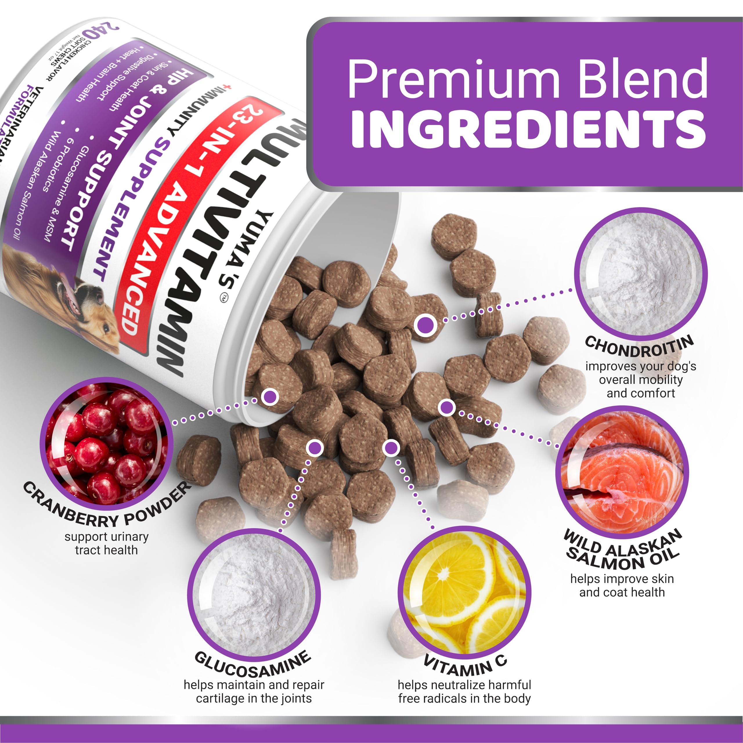 YUMA'S probiotics in dog chews supporting digestive health