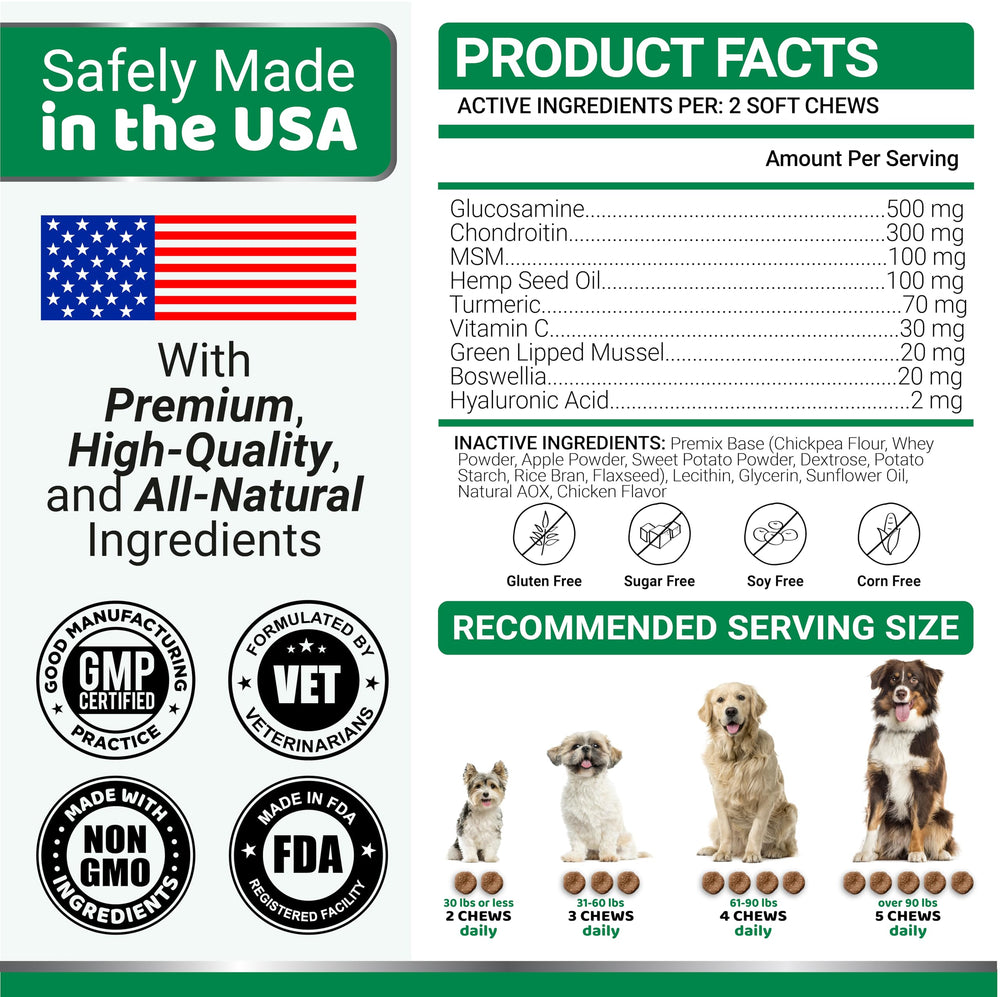 YUMA'S USA-made vet-formulated dog supplement on shelf conveys trusted quality.