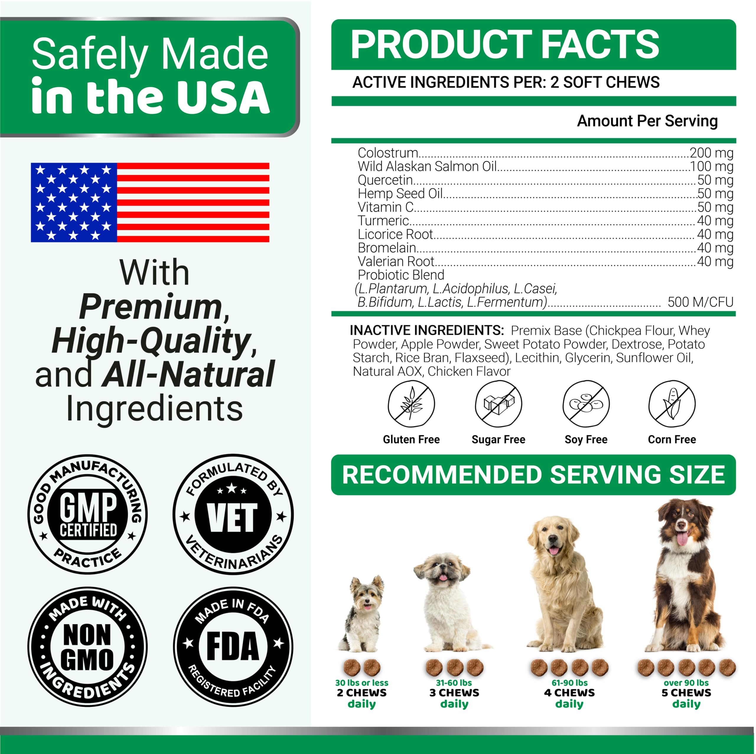 YUMA'S vet-formulated, USA-made chews for dog allergy relief.