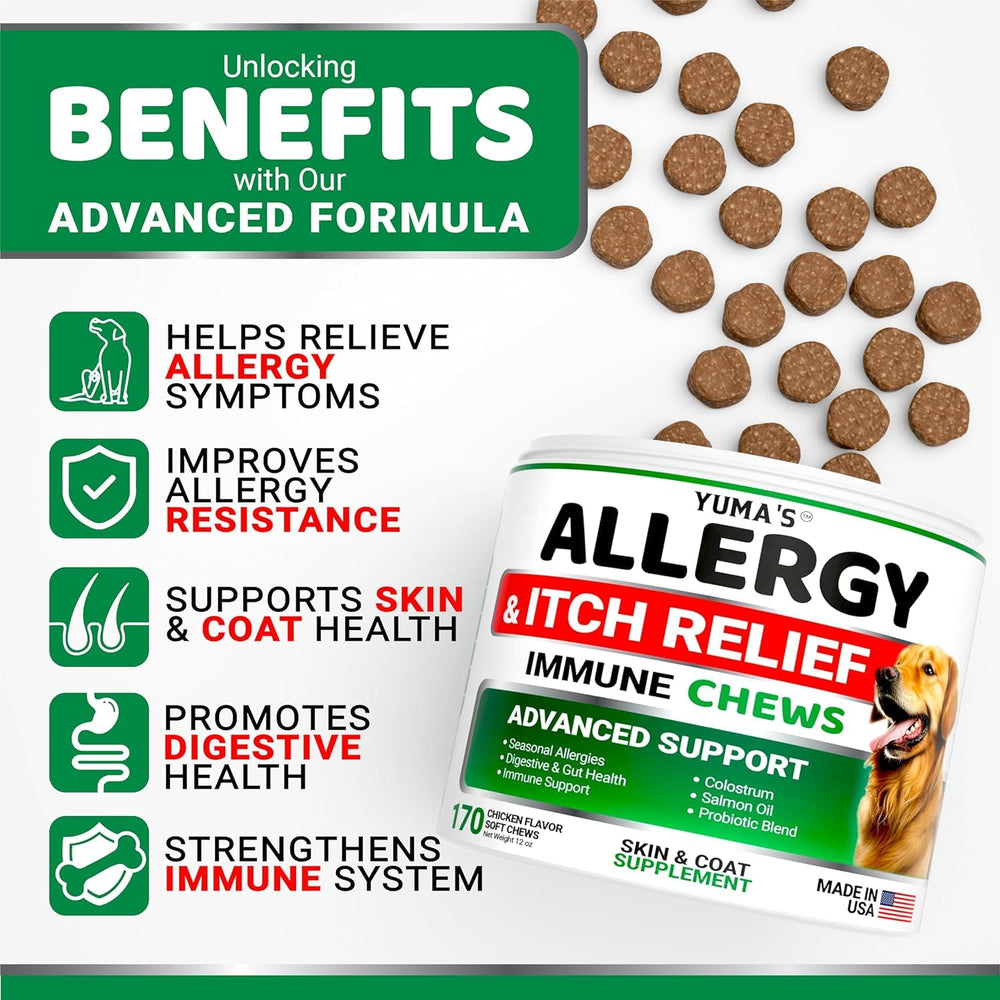 YUMA'S dog allergy chews closeup showing chew texture for easy administration