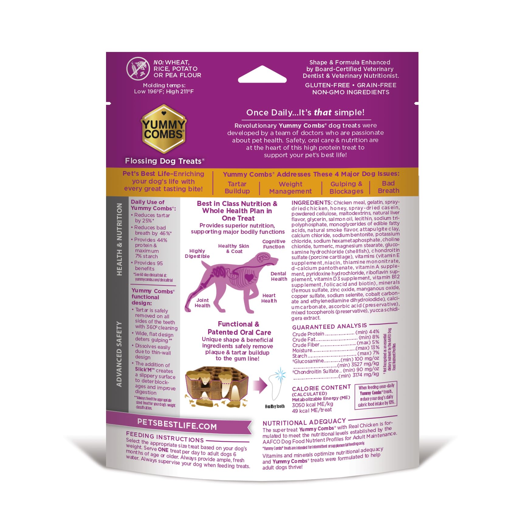 Yummy Combs fits all dog sizes from small to extra-large.