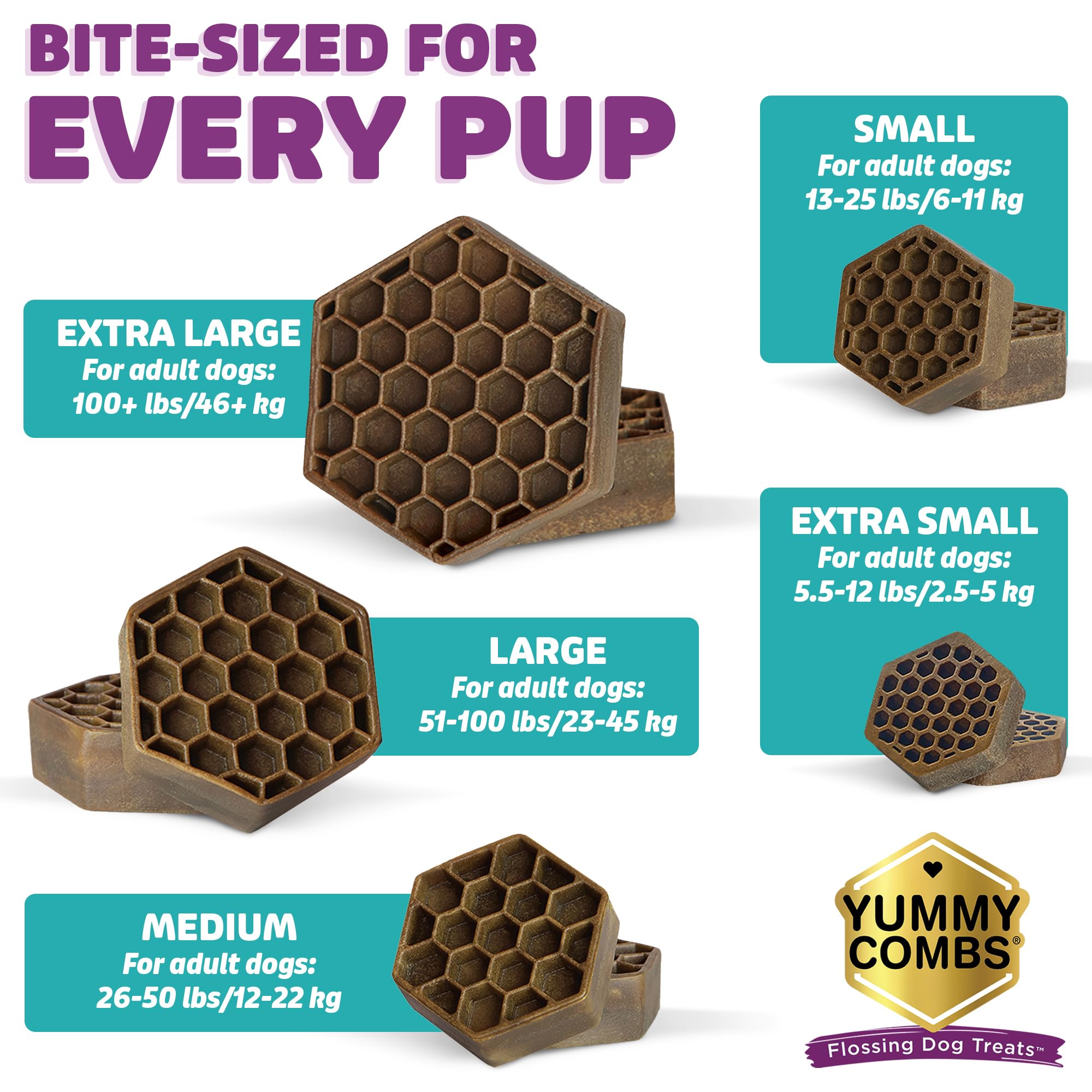 Yummy Combs grain-free, non-GMO ingredients support natural nutrition.